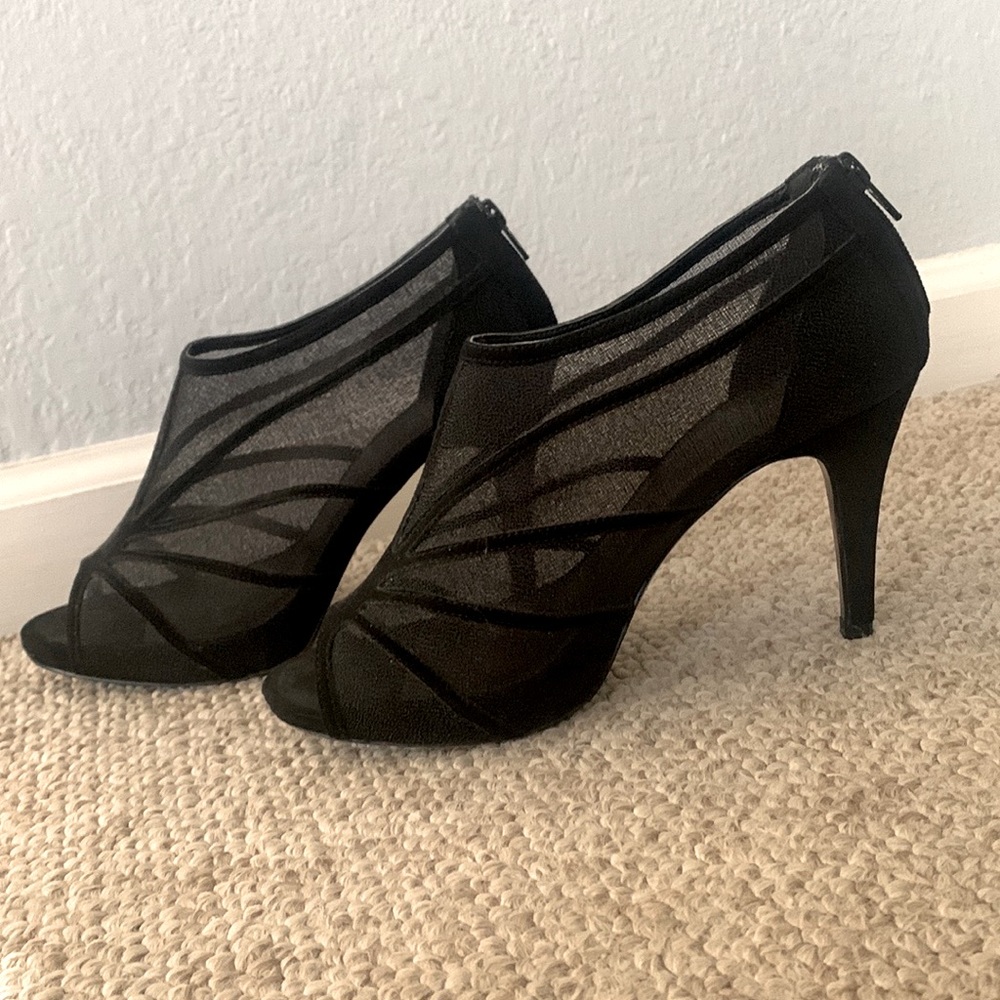 Black Sheer panel booties